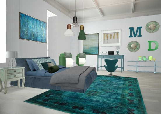 New York apartment master bedroom Design Rendering