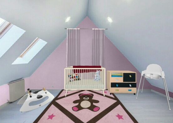 Chambre pour fille De bébé Design Rendering