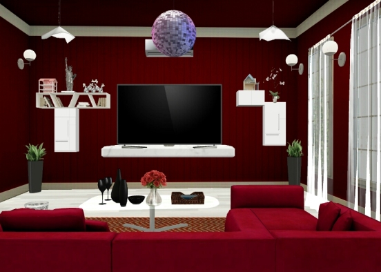 Family TV Room. Design Rendering