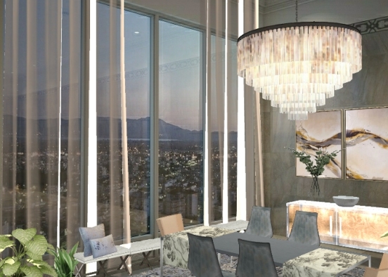 Dining Room with a view Design Rendering