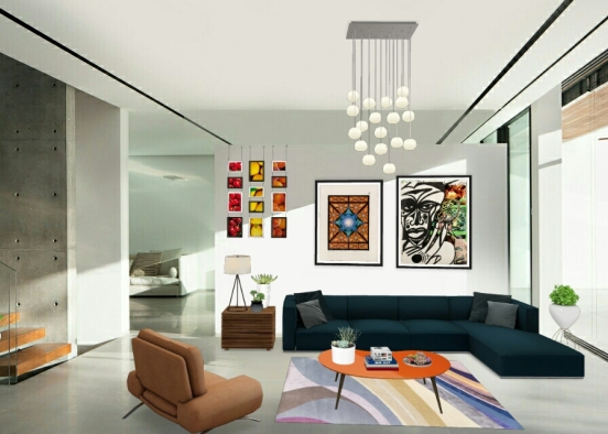 Sala moderna Design Rendering