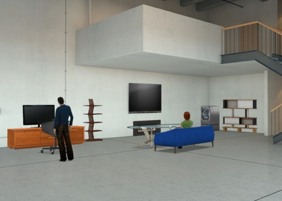 Game room and livingroom Design Rendering