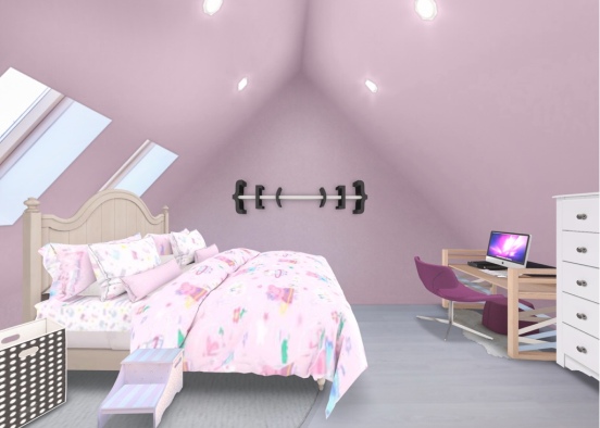 pink girls room Design Rendering