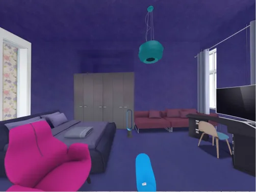 blue and purple room