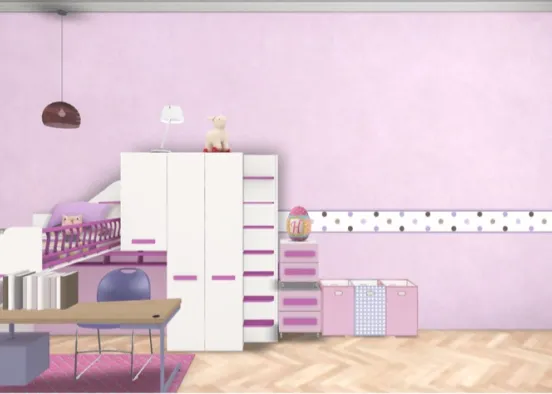 Cute girly room Design Rendering
