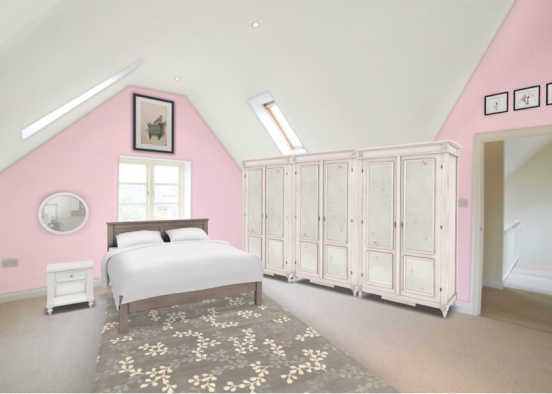 pastel pink bedroom  Design Rendering