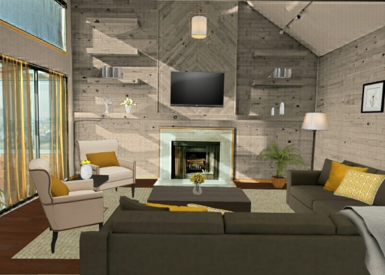 Cozy fall living room Design Rendering