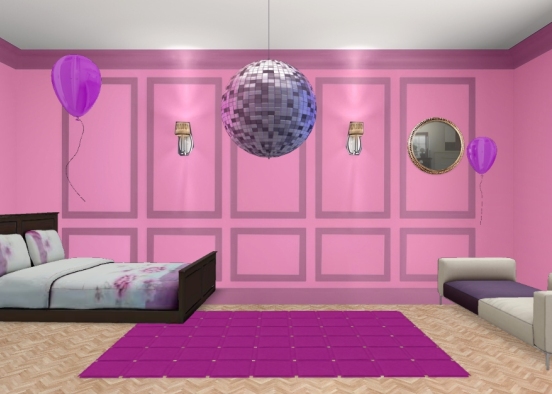 Peritty in pink party room Design Rendering
