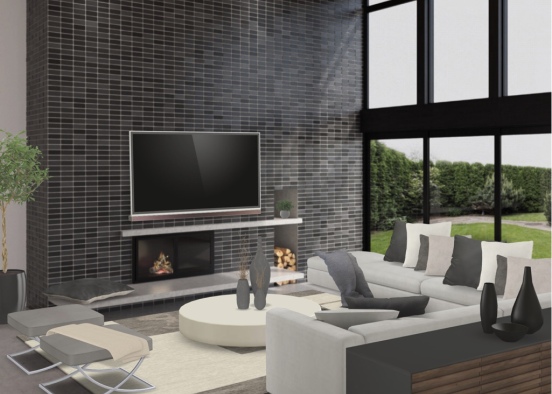Luxe Living room.  Design Rendering