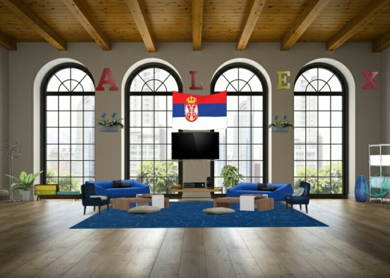 Big Condominum Living Room Design Rendering