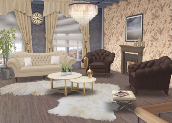 Living room for rich people Design Rendering
