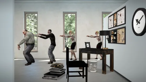 Zombie apocalypse themed office.