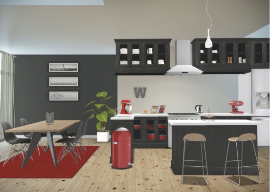 Simple Kitchen\Dining Design Rendering