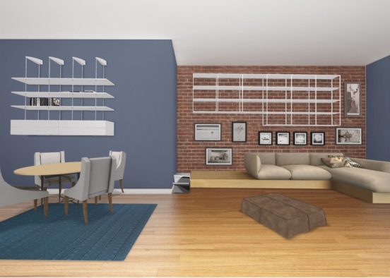 Modern House •Living Room Design Rendering