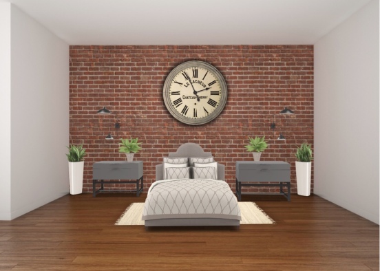 Brick wall bedroom  Design Rendering