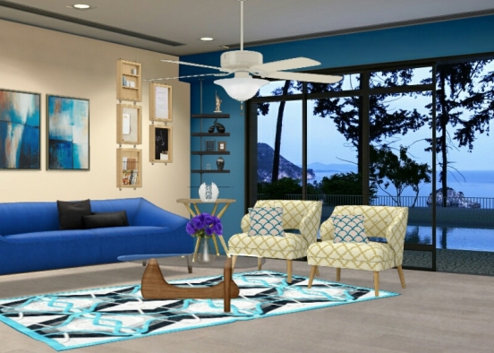 Sala azul  Design Rendering