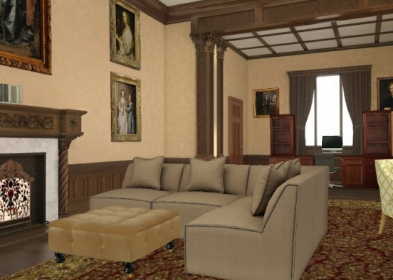 Colonel's Drawing Room Design Rendering