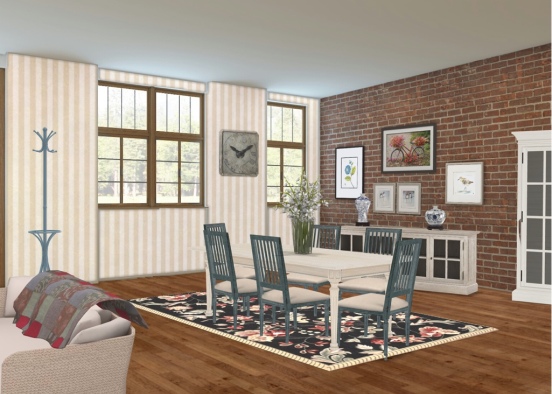 English Country Dining Design Rendering