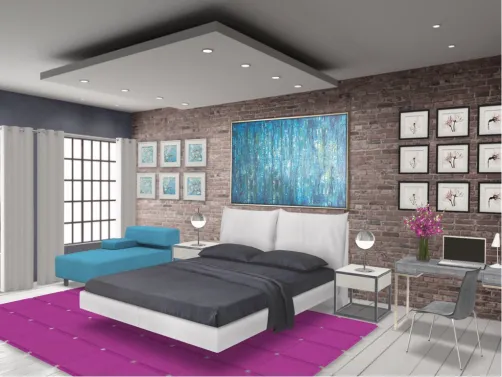 Bedroom Blues with a Pink Wink