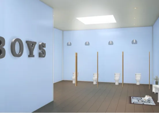 boys public bathroom for kids Design Rendering