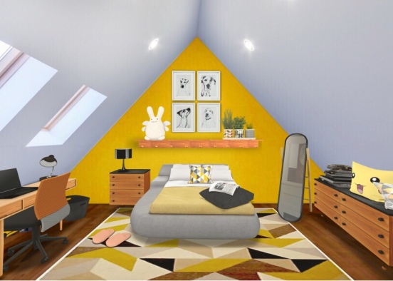 yellow bedroom 💛 Design Rendering