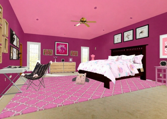 #PinkBedroom Design Rendering
