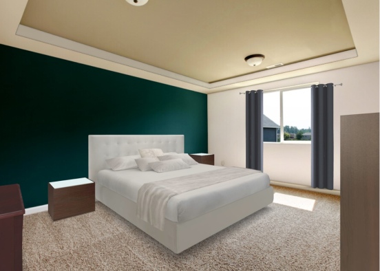 Master Bed Design Rendering