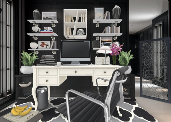 Busy Chic Office Design Rendering