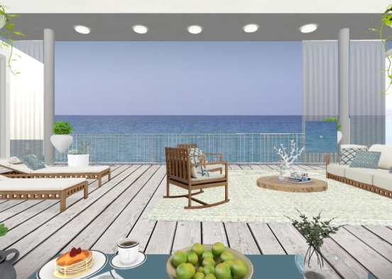 Breakfast in paradise. I've realized this relaxing room in a place where there wasn't a room :D Design Rendering