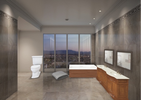 Luxery Bathroom  Design Rendering