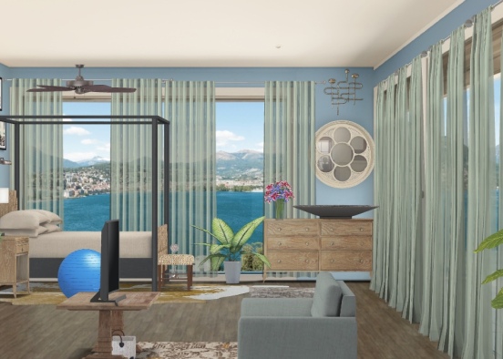 Beach bedroom:  condo  Design Rendering