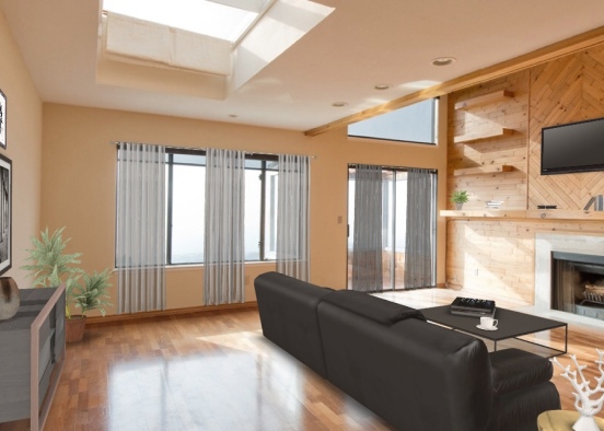 Natural living room Design Rendering