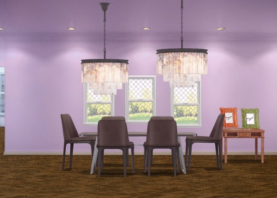 the thee window dining room Design Rendering