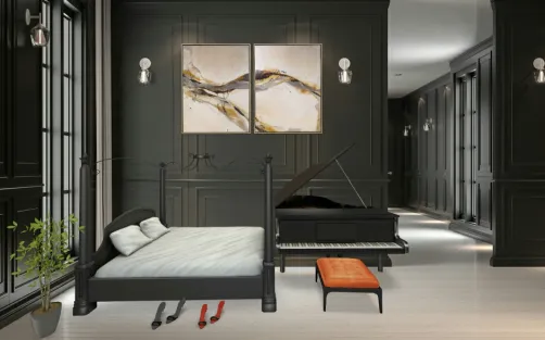 The black bed