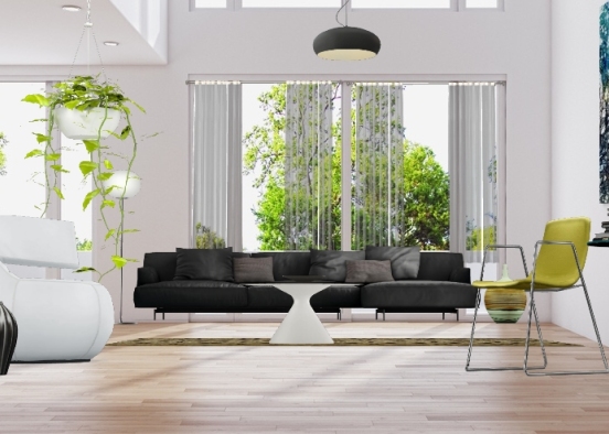 Modern living minimalist Design Rendering