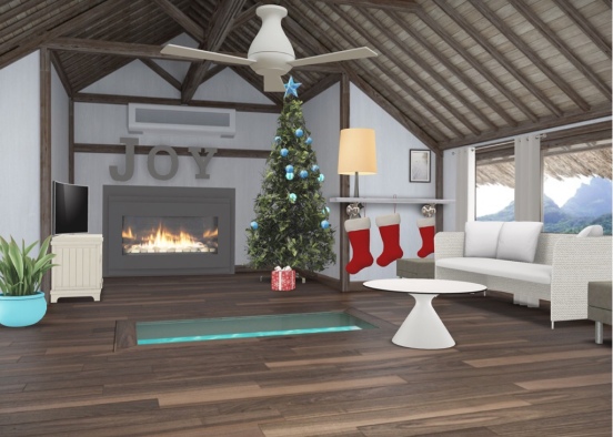 Christmas livingroom Design Rendering