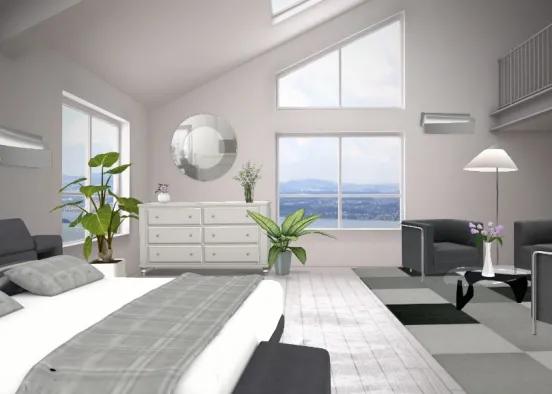 Camera da letto stile libero Design Rendering