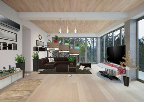 A relaxing living room Design Rendering