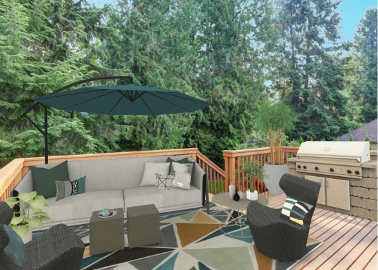 NW Outdoor Deck Living  Design Rendering