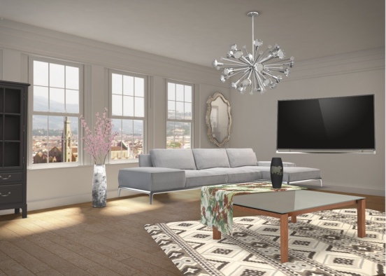 A living room Design Rendering