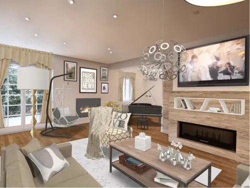 A Big Modern Living Room