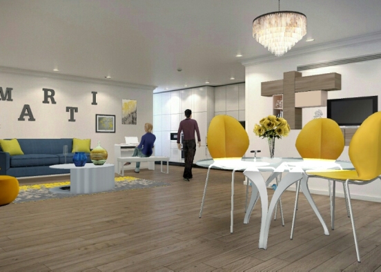 Yellow and blue Design Rendering