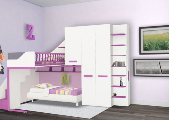 Purple room Design Rendering