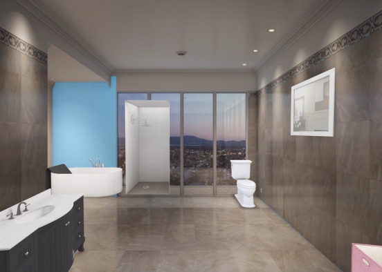 Luxuary bathroom  Design Rendering