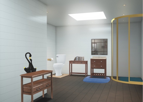 Golden bathroom Design Rendering