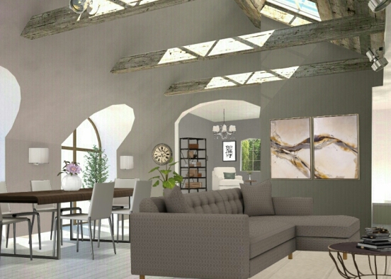 Sala de estar integrada Design Rendering