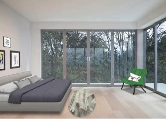 minimalistic bedroom  Design Rendering