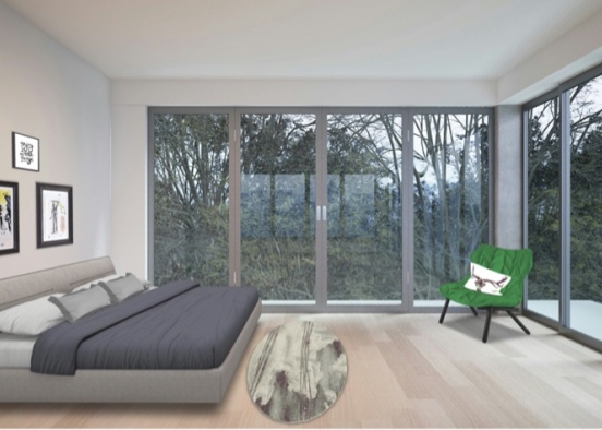 minimalistic bedroom  Design Rendering