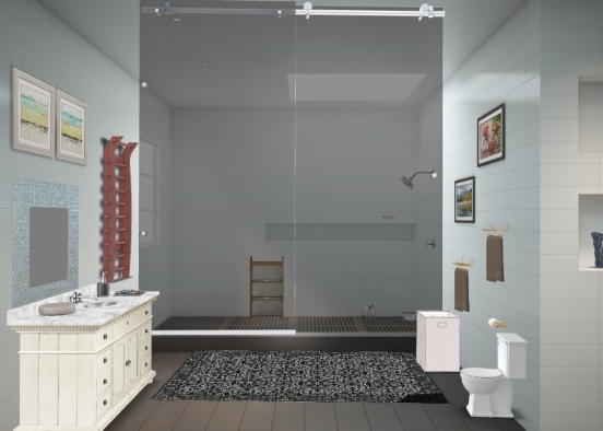 salle de bain 🚽 sans bain 🛁  Design Rendering