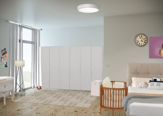 Schlafzimmer mit Baby  Design Rendering